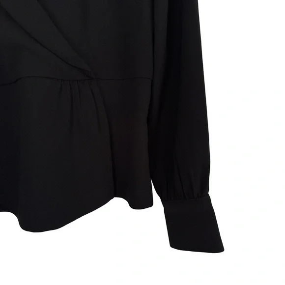 NEW J. Crew Drapey Faux Wrap Top Sz 6 Black - Picture 7 of 11